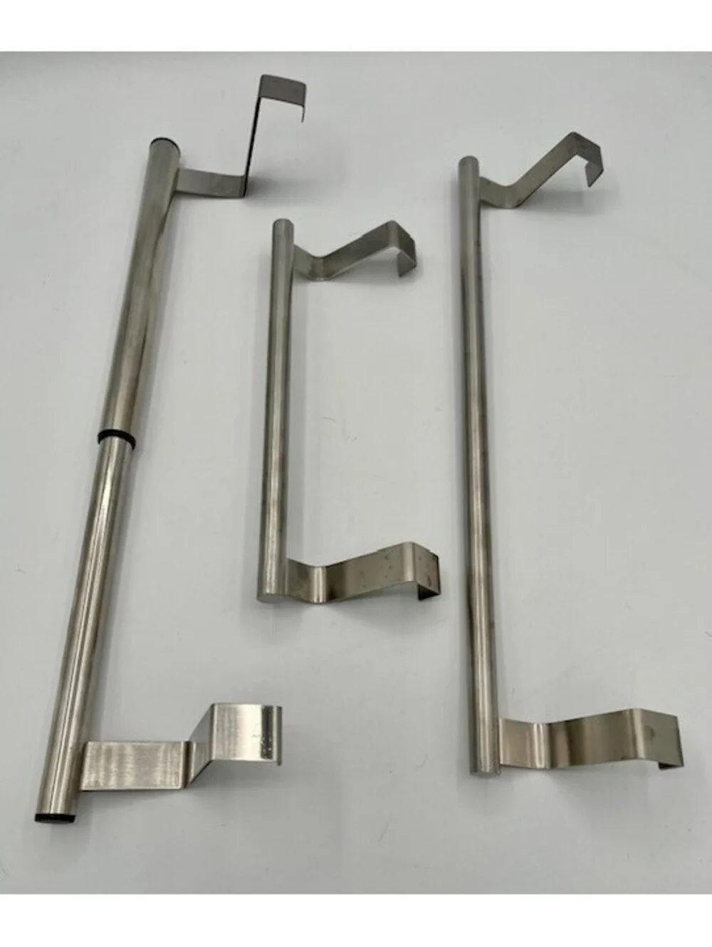 Three Over The Cabinet Stainless Steel Towel Bars 1 Expandable Good Condition